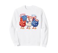 Trío patriótico de Pollo 4 de Julio USA Farm Animal Art Sudadera