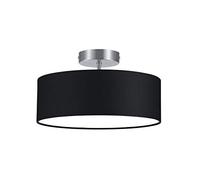 Trio - Plafón con 2 luces, E14, pantalla de algodón negro, diámetro 30 cm, color negro