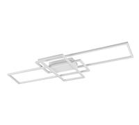 Trio, Plafón, Irvine incl. 1 x LED,SMD,60,0 Watt,3000-6500K,7100 Lm. Cuerpo: Metal, estera blanca A:105,0cm, L:42,0cm, A:6,5cm Mando a distancia,Regulador integrado,Color de luz infinitamente var