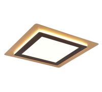 TRIO - Plafón LED Morgan 641510280, metal negro mate/dorado, acrílico, LED 46 vatios, mando a distancia