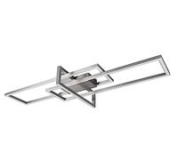 Trio, Plafón, Salinas incl. 1 x LED,SMD,34,0 Watt,3000K,3900 Lm. Cuerpo: Metal, Níquel mate A:100,0cm, L:40,0cm, A:11,5cm Regulable mediante interruptor,IP20,No regulable