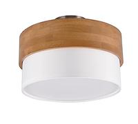 Trio, Plafón, Seasons 2xE14, max.40,0 W Tela, Blanco, Cuerpo: Metal, Níquel mate Ø:30,0cm, A:22,0cm IP20,Sin bombilla