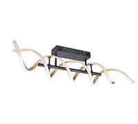 Trio, Plafón, Sequence incl. 1 x LED,SMD,41,0 Watt,2300+3000+4000K,5000 Lm. Plástico, Blanco, Cuerpo: Aluminio pintado, Bronce mate A:90,0cm, L:14,0cm, A:20,5cm DIP-Switch