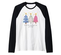Trío Retro de árbol de Navidad It's The Most Wonderful Time Camiseta Manga Raglan