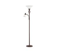 Trio Rustica - Lámpara de pie con brazo lector, 100W, IP20, 400 lumens, E27, color oxido