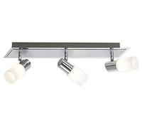 Trio Serie 8214 - Focos con 3 luces, bombillas incluidas, SMD, LED, 4,5 W, 400 lm, 3000 K, 230 V, A+, IP20, 18,5 x 50 x 7 cm, metal, aluminio pulido