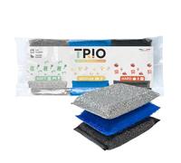 Trio - Set de 3 Esponjas (Suave - Media - Dura) para diversas Superficies - Lavables y duraderas - Limpieza de Superficies delicadas, Medias y duras - Fabricadas en Italia