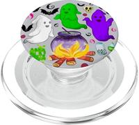 Trio Spooky Campers Funny Cute & Creepy Grey Ghouls Fantasmas PopSockets PopGrip para MagSafe
