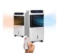 Trioclima + Enfriador de aire caliente de 10 litros, aire caliente y aire frío y deshumidificador portátil de 2000 W, con mando a distancia y temporizador con pantalla digital, 10 litros