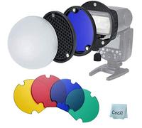 Triopo MagDome Kit con difusor, rejilla de panal de abeja, geles de color con adaptador de montaje universal para Godox Canon, Nikon, Sony, YONGNUO Speedlite