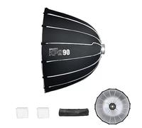 Triopo Softbox parabólico de 35,4 pulgadas/90 cm Cajas Blandas con Montura Bowens, configuración rápida, para Aputure 120d Light Dome Godox SL60w NEEWER RGB CB60 y Otras Luces con Montura Bowens