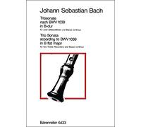 Triosonate für zwei Blockflöten und Basso continuo B-Dur (original G-Dur) BWV 1039 -Nach der Sonate für zwei Querflöten und Basso continuo-.Spielpartitur, Stimmensatz