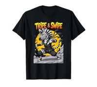 Tripe and Swipe Funny Zebra Kung Fu Martial Arts Cartoon Camiseta