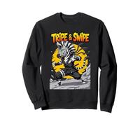 Tripe and Swipe Funny Zebra Kung Fu Martial Arts Cartoon Sudadera
