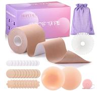 Tripetals Boob Tape 5m, Sujetador Adhesivo Push Up Cinta Pecho Adhesiva para Mujer, Pezoneras Adhesivas Invisibles para Copas A-G