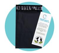 Triplast 10 bolsas de correo biodegradables (tamaño: 12 x 16/30,5 x 40,5 cm; color: negro) | Sobres de polietileno ecológicos autosellantes | embalaje, correo postal, bolsas para enviar ropa, libros