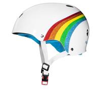 Triple 8 New York Cert Sweatsaver Rainbow Sparkle - Casco de Seguridad para niños, Blanco, Talla S/M