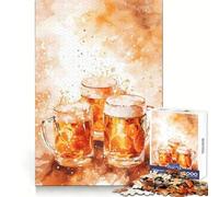 Triple Beer Bonanza Rompecabezas de 1000 Piezas para Adultos Regalos para ejercitar la Mente Diversión pacífica Arte de Corte Uniforme (38x26cm)