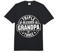 Triple Blessed Grandpa of Three Abuelo Orgulloso - Comfort Colors Adult Heavyweight T-Shirt