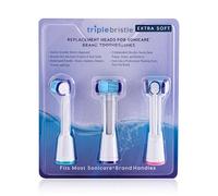 Triple Bristle Cabezales de cepillo de dientes con extra suaves de Sonicare (se ajusta a Diamondclean, Flexcare +, control de placa de 2 series, salud de goma de 3 series)