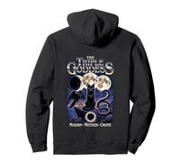 Triple Diosa Fases Lunares Gato Negro Cuervo Serpiente Wiccan Sudadera con Capucha
