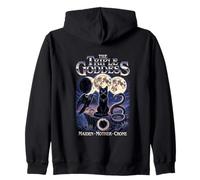 Triple Diosa Fases Lunares Gato Negro Cuervo Serpiente Wiccan Sudadera con Capucha