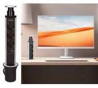 Triple Extensión + USB A + USB C Oculto POP-UP para Mesas Mostradores ... - GSC