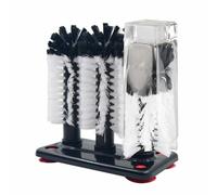 Triple Glass Cleaning Brush,Cleaning Bristle Brush with 3 heads | Bar Kitchen Sink Home Tools, Triple Glass Rinser with Suction Cup & Nylon Bristle Brushes