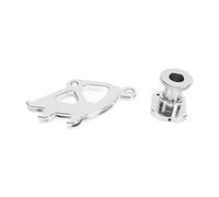 Triple Hook Clutch Quadrant Kit, aluminio plateado, corte CNC, kit de ajuste de firewall para 1996-2004 con tratamiento de oxidación anódica, #111