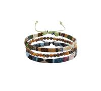 TRIPLE K&S Juego de 3 pulseras surferas para hombre y mujer, pulsera boho para mujer, hecha a mano y ajustable, para playa y festival, resistente al agua