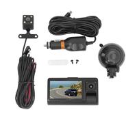 Triple Lens Rotatable Dash CAM 1080P HD Dashboard Camera Car Radio Camera with 3 Inch IPS Screen Night Motion for Car 24H Parking Mode Front Rear Interior Monitoring