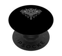 Triple Luna Diosa Pentáculo Floral Bruja Gótico PopSockets PopGrip Adhesivo