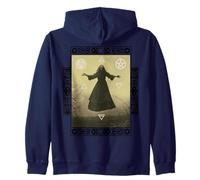 Triple Luna Símbolos Wicca 4 Elementos Bruja Neopaganismo Sudadera con Capucha