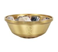 Triple Moon Bowl: almacenamiento de metal pequeño para cristales, decoración espiritual para en el hogar, placa de altar ritual para meditación yoga Mindfulness Sticks | Regalos místicos Hombres Mujer