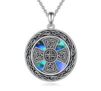 Triple Moon Celtic for Women Celtic Knot Heart Pendant Abalone Shell Ankh Cross Jewelry Christmas Birthday Gifts for Girls