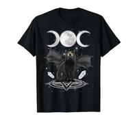 Triple Moon Witch Cat Wicca Wiccan Pagan Symbol Halloween Camiseta gráfica económica, Hombre, Negro, M