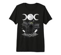 Triple Moon Witch Cat Wicca Wiccan Pagan Symbol Halloween Camiseta Premium