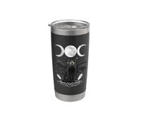 Triple Moon Witch Cat Wicca Wiccan Pagan Symbol Halloween Vaso térmico de acero inoxidable de doble pared