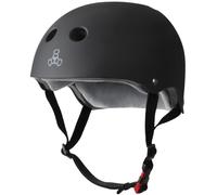 Triple ocho El casco de SweatSaver certificado para skate BMX y patinaje de rodillo de goma negra grande / X-Large