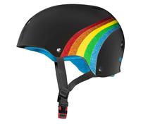 Triple ocho El casco de SweatSaver certificado para skate BMX y patinaje de rodillo Rainbow Sparkle Negro grande / X-Large