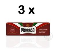 Triple Pack Liquidación Proraso Sándalo Afeitado Crema Rojo Tubo - 150ml X 3