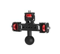 Triple soporte para teléfono Tripod Mount adaptador de cabeza de 360 grados Live Streaming Tool para cámara, micrófono ligero, teléfono, cámara de aluminio, soporte adaptador