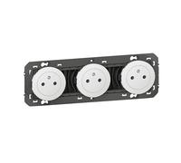 Triple toma de corriente 2P+T superficie DOOXIE 16A precableadas acabado blanco