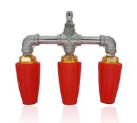Triple Turbo Nozzle Pressure Washer, 360° Rotating Pressure Washer Nozzle with 1/4" Quick Connector, 2.5 Orifice, 4000 PSI (Red)