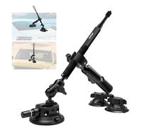 Triple Ventosa Coche Cámara Montaje Kit compatible para Insta360 X5-X 47'' Invisible Palo compatible para GoPro 12-3 Soporte Alta Resistencia Parabrisas/Capota Mágico Brazo Abrazadera DSLR Motocicleta