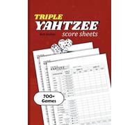 Triple Yahtzee Score Sheets - Handy 6" × 9" Score Keeper Book with 120 Pages for Dice Game Score Tracking: Portable score sheet notebook for travel, ... - track totals, bonuses, and Yahtzee points