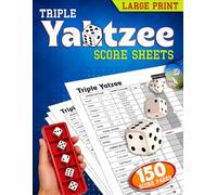 Triple Yatzee Score Sheets for Dice Games: Easy Scorekeeping Book For Game Nights, and Family Fun