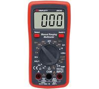 Triplett MM300 True RMS 2000 Count Multímetro digital de alcance manual con certificado de calibración a NIST: voltaje AC/DC, corriente AC/DC, resistencia, temperatura, diodo, continuidad