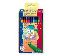 Triplus STAEDTLER 323 C10 TA Colour Limited Edition - Rotuladores de punta de fibra, 1 mm, colores surtidos (paquete de 8 + 2 gratis)