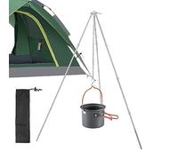 Tripod Cooker For Camping | Campfire Cooking Accessories | Outdoor Camp Tripod with Adjustable Chain, Aluminum Alloy, Lightweight, Foldable Survival Gear